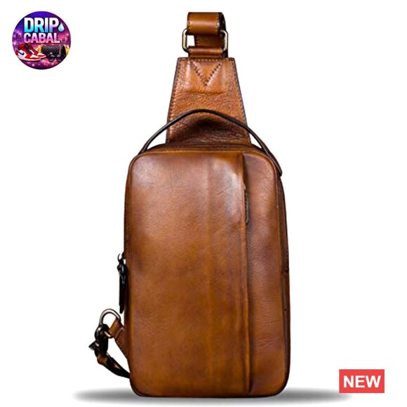 Genuine Leather Sling Backpack Crossbody Bag Adjustable Strap main image 6